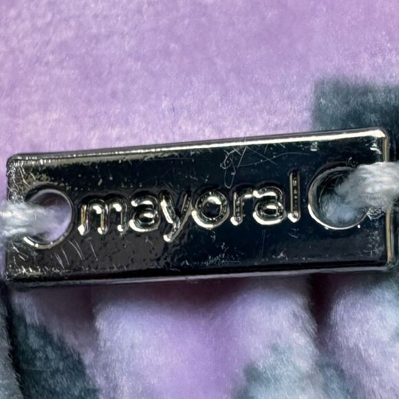 Mayoral Infant Baby Girls Rose Pink Faux Fur Collar Pattern Dress. 12 Months. - Picture 4 of 10